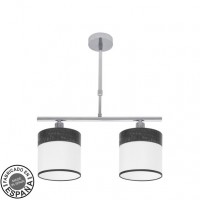 Distribuidor - Lâmpadas Diversas | Lâmpadas Modernas | LAMPARA CLOE 2XE14 CROMO/BLANCA-MADERA NEGRA REGX43X14 CM Ref: 175452009